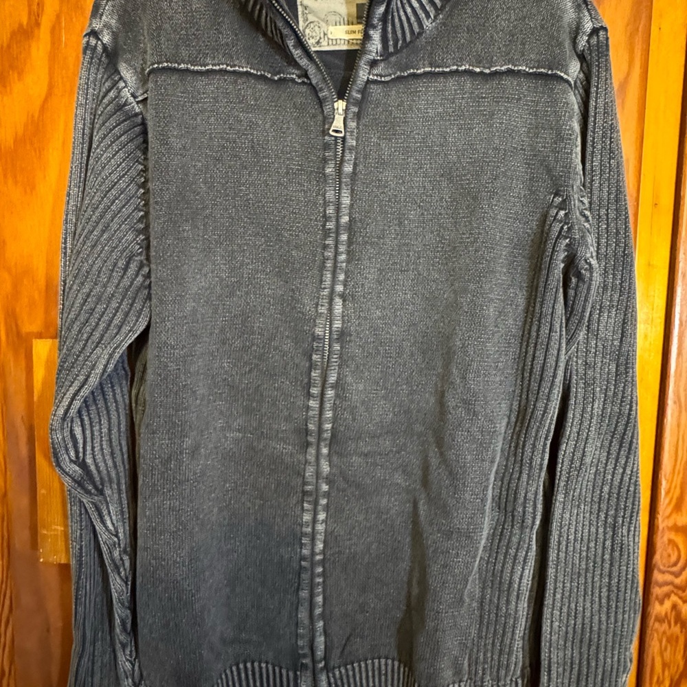BKE Charcoal Zip-Up Sweater for Men
